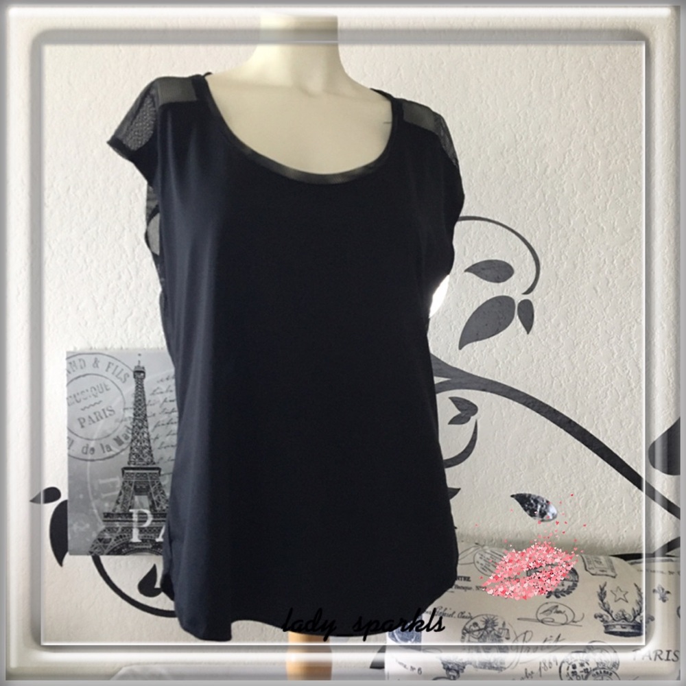 Fabletics “Vanessa” Mesh Racerback Top /Black Med